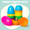 6Pcs 7" Jumbo Colorful Plastic Easter Egg Shells for Easter Egg Hunt