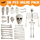 28 PCS Halloween Decorations Skeleton Bones and Skull Kit