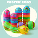 36 PCs Plastic Printed Bright Easter Eggs 3.15'' Tall