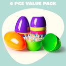 6Pcs 10" Jumbo Plastic Easter Egg Shells Fillable for Easter Egg Hunt