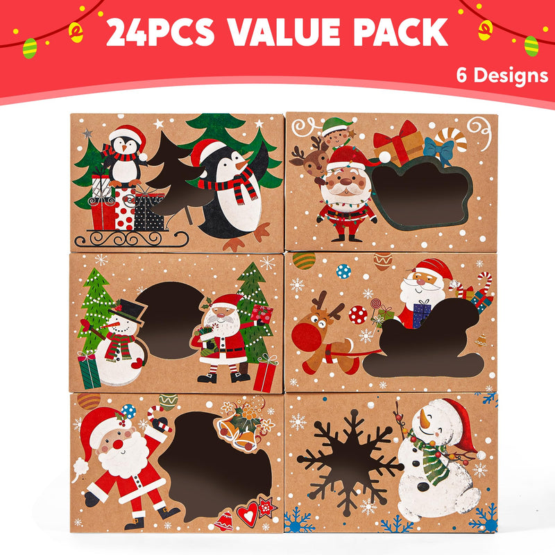 24PCS Christmas Cookie Boxes for Gift Giving