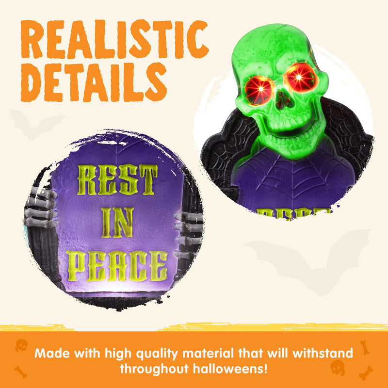 Halloween Graveyard Decorations Outdoor 3D Plastic Tombstone