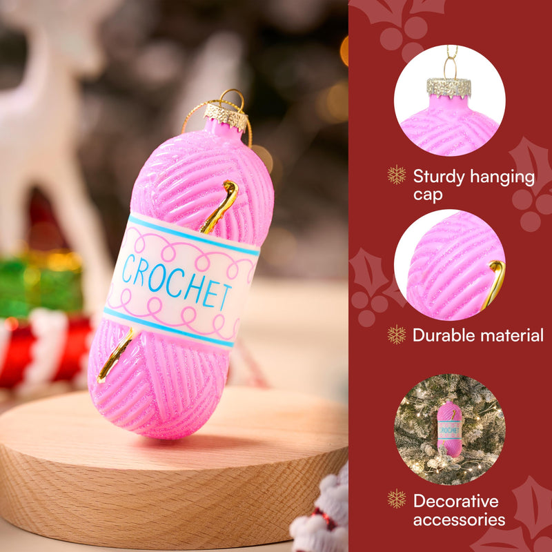 Christmas Crochet Glass Small Ornament