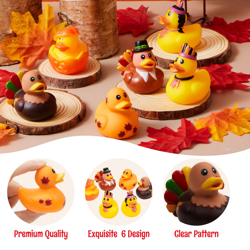 18PCS Thanksgiving Rubber Ducks for Boys Girls Kids & Toddlers