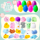 24 Pcs Easter Prefilled Eggs with Mochi Squishy Toys