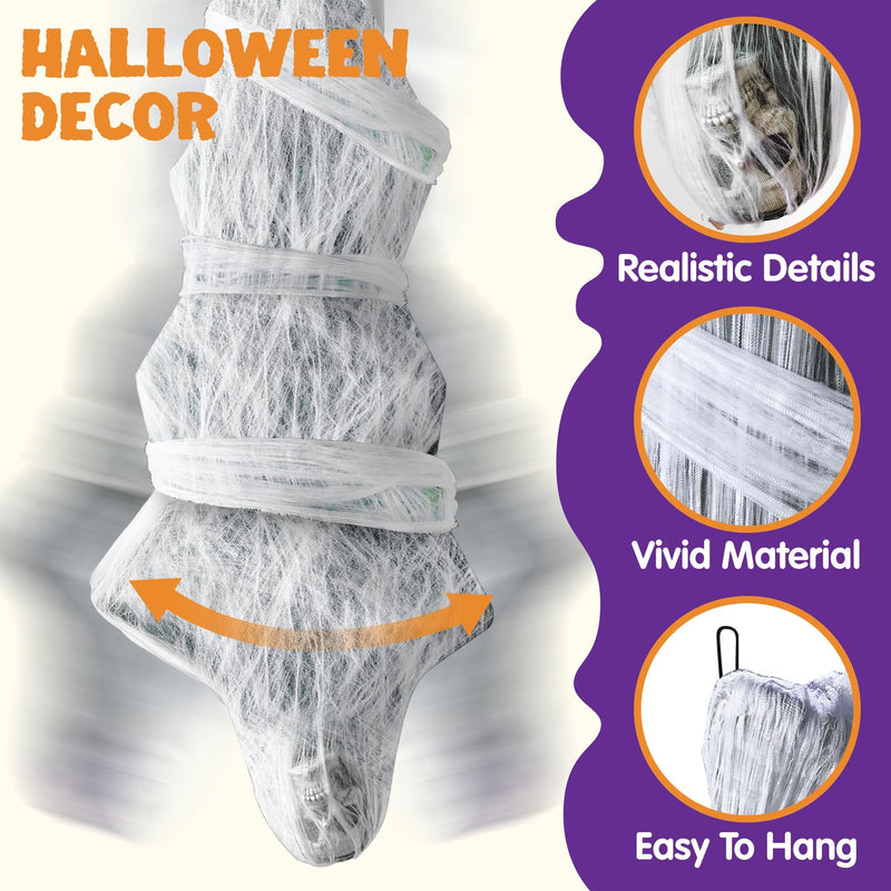 72" Halloween Hanging Cocoon Corpse for Outside Decorations