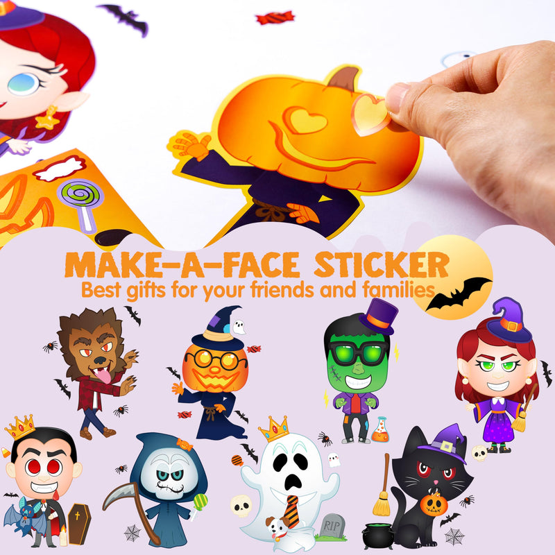 24 Pcs Halloween Make a Face Stickers Party Favor for Kids