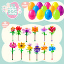 12 Pcs Flower Building Blocks Prefilled Easter Eggs for  Kids Egg Hunt
