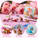 28 Pcs Kids Valentine's Day Cards with 3D Printed Mini Big Eyes Toys