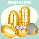 24Pcs Large Plastic Golden Easter Eggs, 6 Inches Jumbo Eggs Fillable