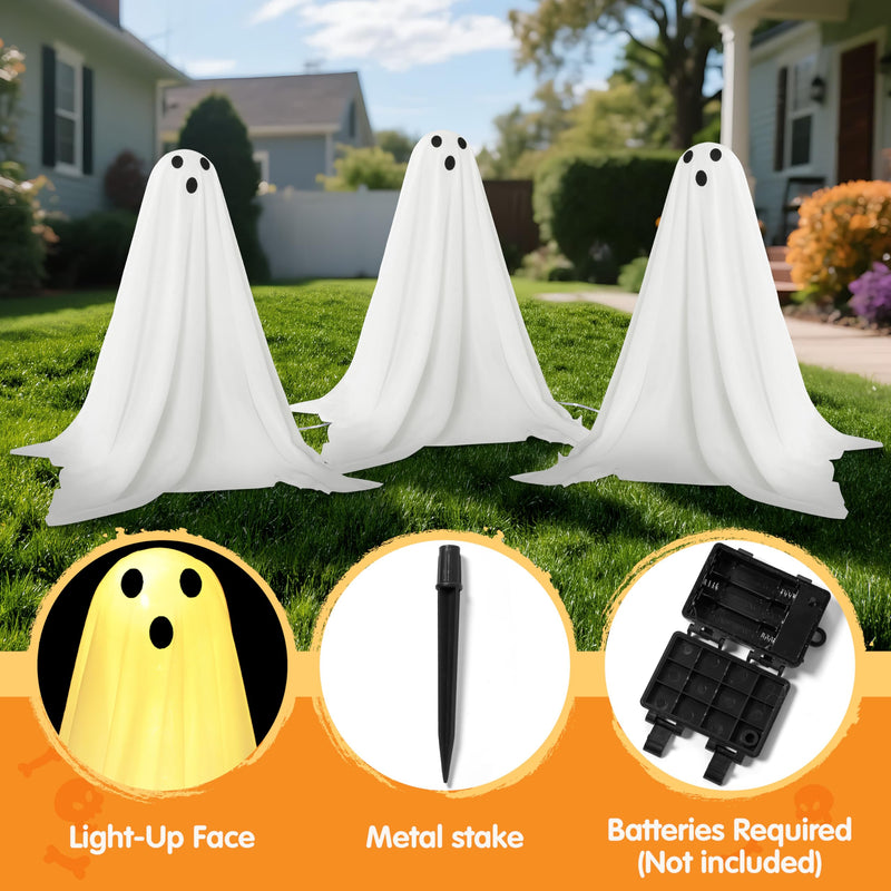 6 Pcs Halloween Decorations Outdoor Ghosts Pathway Lights