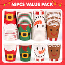 48 PCS Merry Christmas Disposable Cups