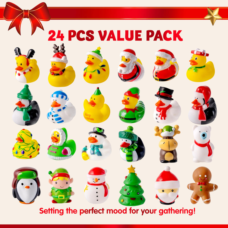 24 Days Christmas Advent Calendar Rubber Ducky Bath Toys