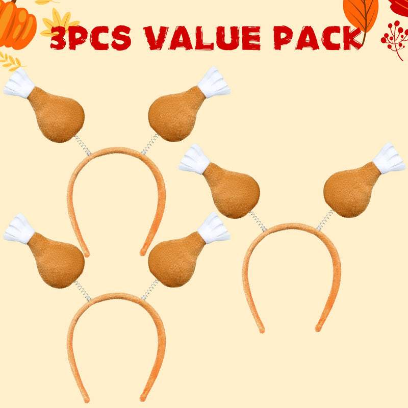 3 Pcs Thanksgiving Turkey Leg Headbopper Accessories