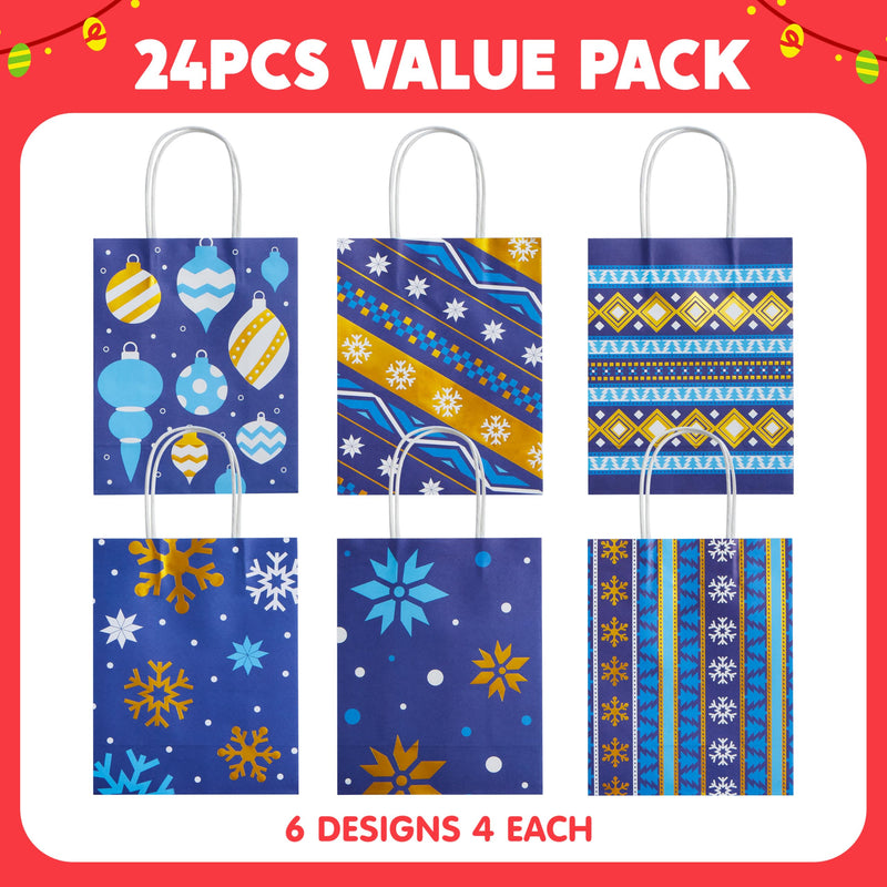 24 PCS Christmas Kraft Gift Bags