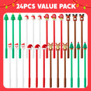 24 PCS Christmas Fun Pens Bulk