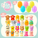 24 Pcs Easter Prefilled Eggs with Animals Squishy Toys