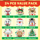 24 Pcs Christmas Make-a-face Stickers