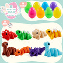8Pcs Prefilled Easter Eggs with Mini Dinosaur