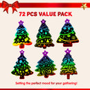 72 Pcs Christmas Scratch Art Ornaments