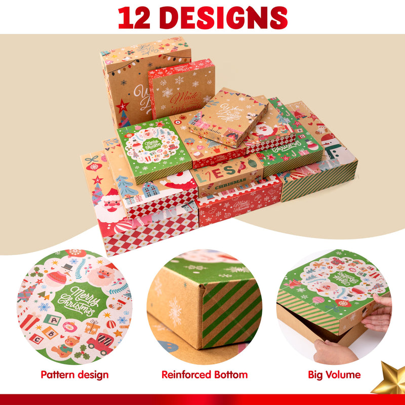 12PCS Christmas Shirt Gift Boxes with Lids for Presents