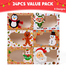 24 Pcs Christmas Cookie Boxes with Window