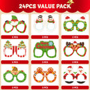 24 Pcs Christmas Paper Eyeglasses