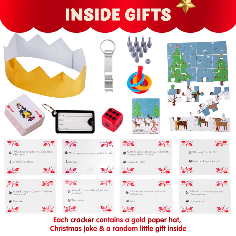 8Pcs Kraft Style Christmas Cracker Set