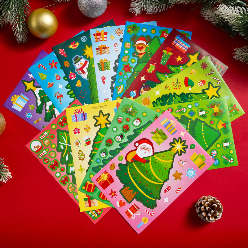 48 Pcs Christmas Sticker Sheets, Christmas Craft Supplies for Kids