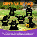 6Pcs Monster Yard Stakes Halloween Lawn Decorations