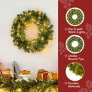 24'' Pre-Lit Christmas Wreath with Warm Lights