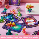 28 Pcs Kids Valentines Day Cards with 3D Printed Mythical Creatures Toys