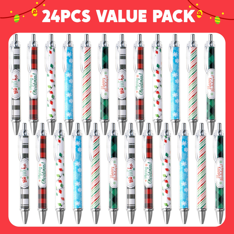24 PCS Christmas Ballpoint Pens Bulk