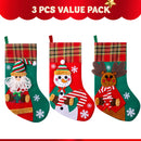 3 PCS 18" Christmas Stockings Set