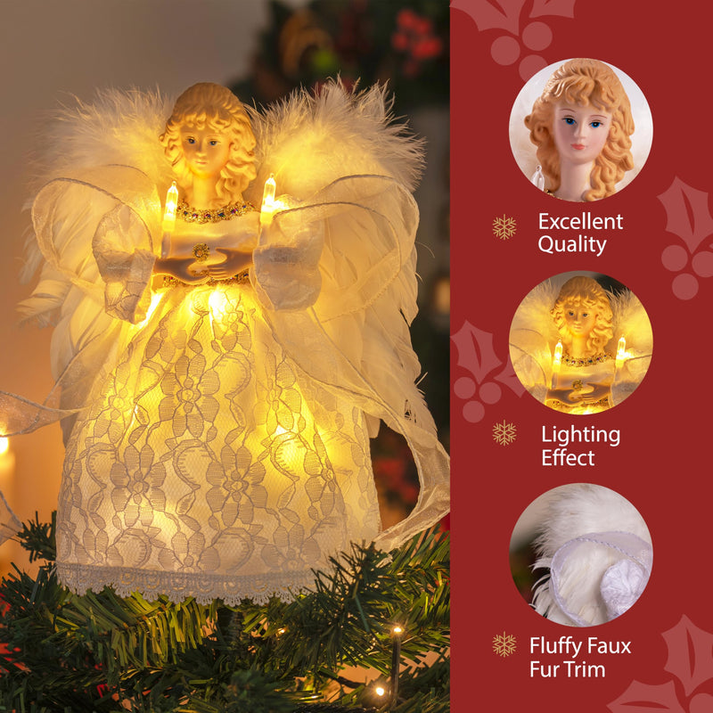 9'' Angel Christmas Tree Topper with Lights