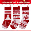 3 Pack 18" white classic Knit Christmas Stockings