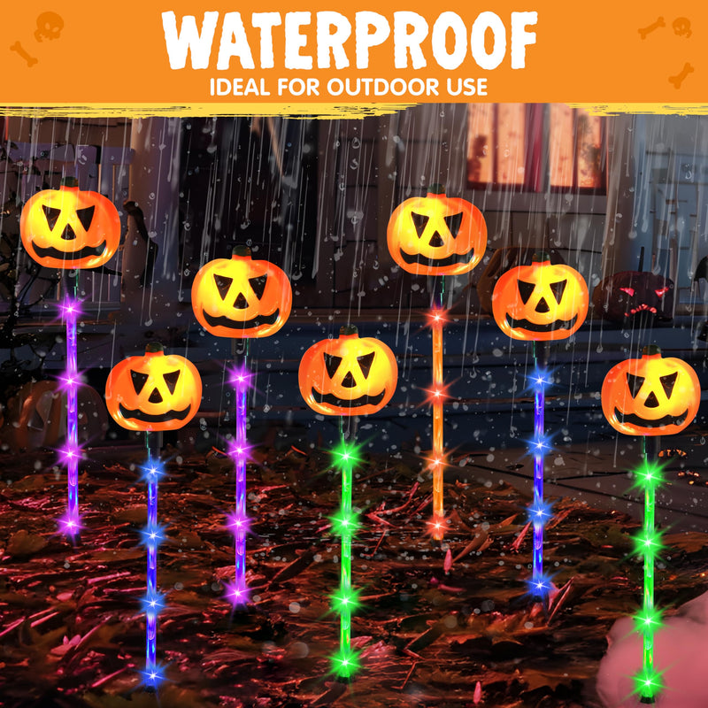 10Pcs Halloween Solar Pumpkin Pathway Lights Decorations
