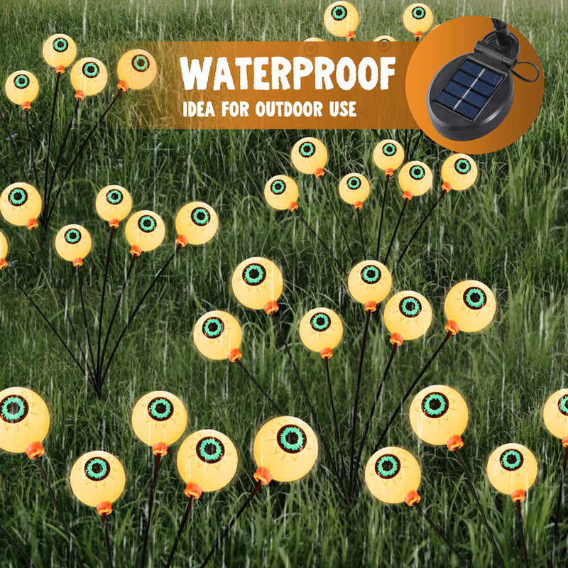 Halloween Decorations Outdoor Solar Scary Eyeball Lights-Warm White