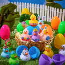 12 Pcs Prefilled Easter Eggs with Rubber Ducks Bath Toys