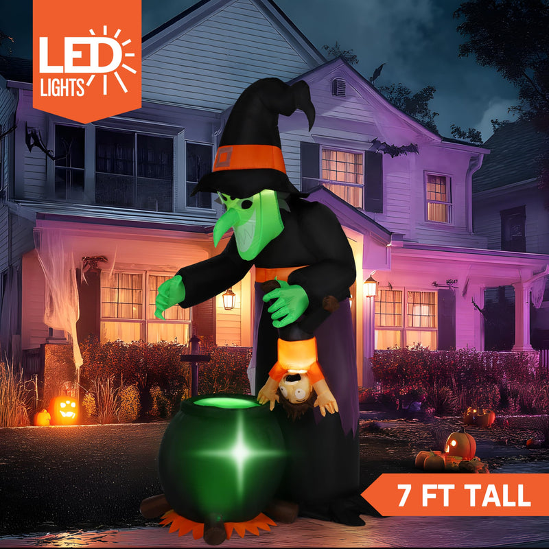 7FT Halloween Witch Animated Inflatable Decoration