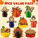 9 Pcs Thanksgiving Honeycomb Decorations Set