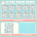 28 Players Easter Bingo Card (5x5) with Blue Color for Kids