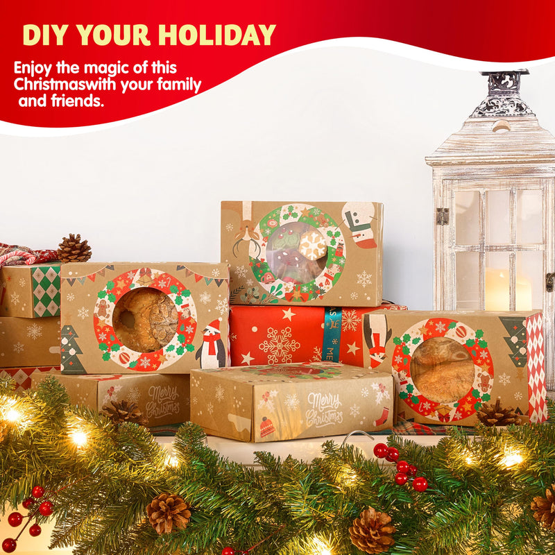 12PCS Christmas Cookie Boxes for Gift Giving