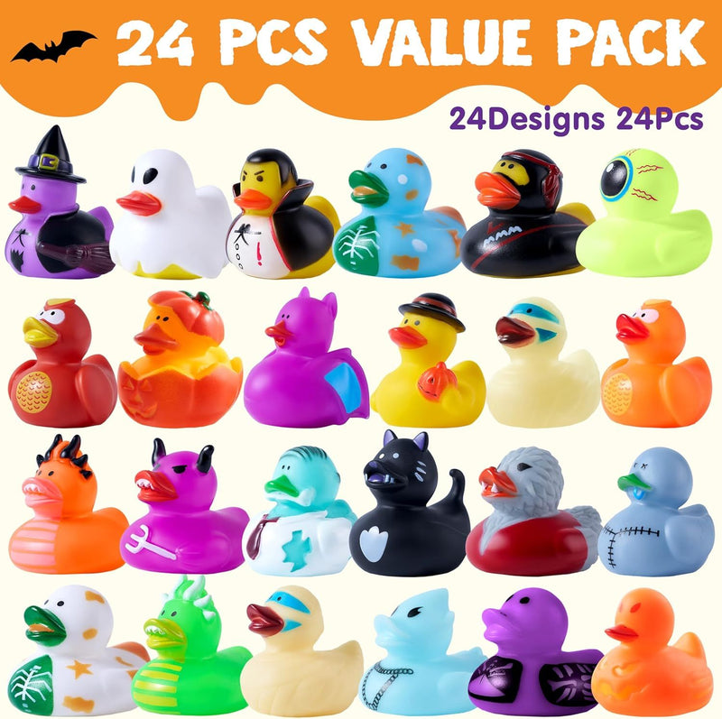 24Pcs Halloween Floating Rubber Ducks