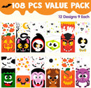 JOYIN 108 Pcs Halloween Treat Bags with Ties