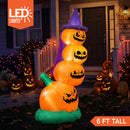 Joiedomi 6 Ft Inflatable Halloween Pumpkin with Witch Hat & LED Lights