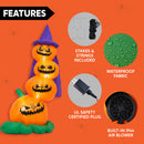 Joiedomi 6 Ft Inflatable Halloween Pumpkin with Witch Hat & LED Lights
