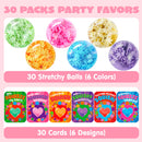 30 PCS Valentine's Day Sensory Stress Balls with Cards