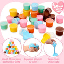 30 Packs 6 Designs Valentines Day Cards with Butter Slime Pressure Release Fidget Toys