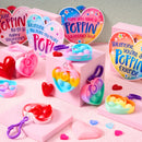 30 Packs Valentine’s Day 6-Design Gift Cards with Heart Bubble Keychain